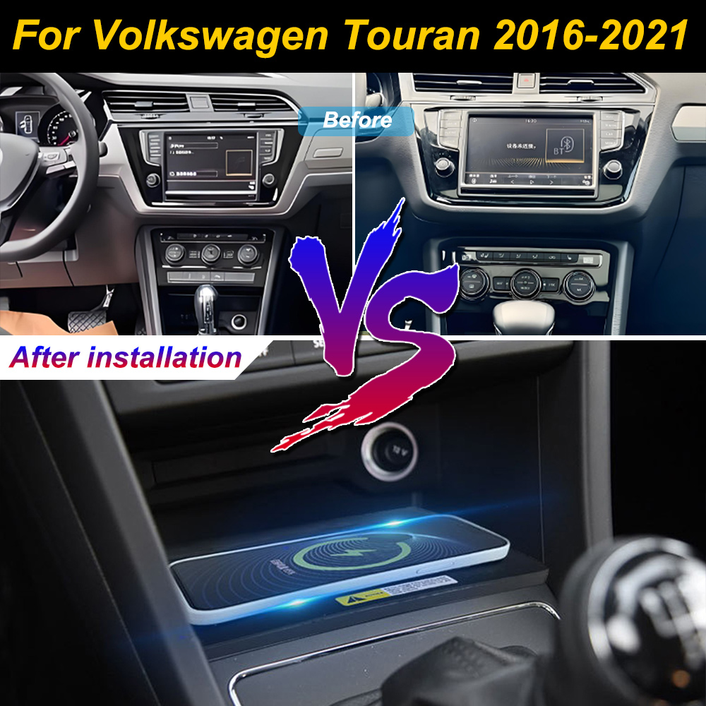 Wireless Car Charger Mount Fast Charging - 2 Din Volkswagen Touran 2016-2021 için