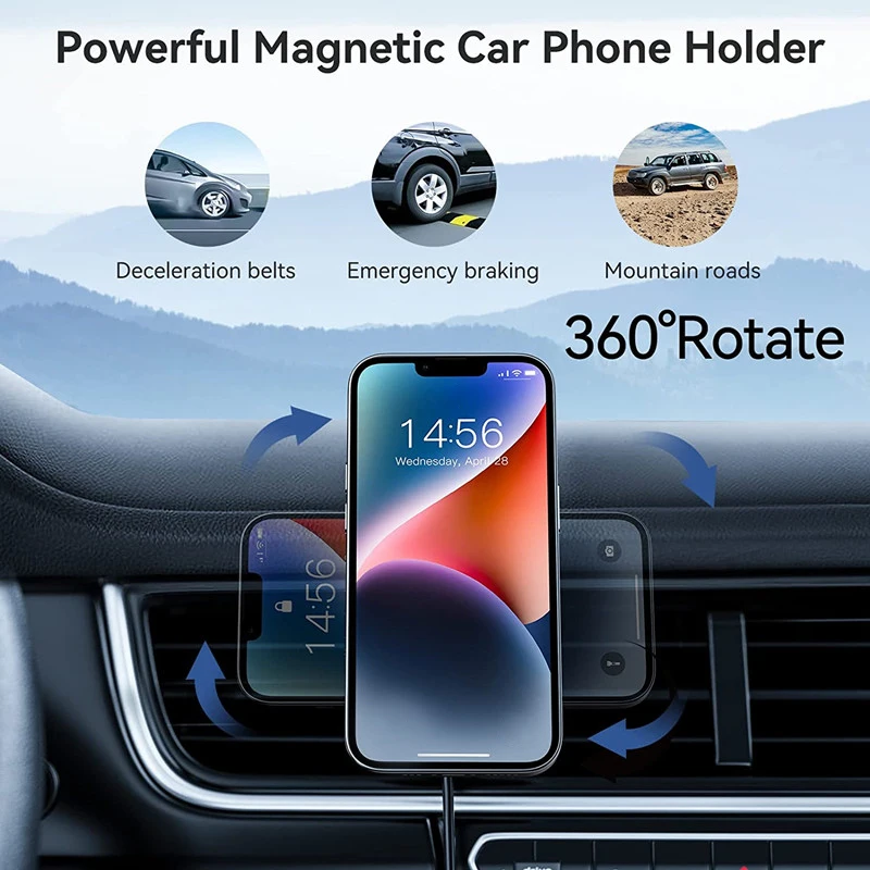iPhone için, MagSafe uyumlu, ş - Wireless Car Charger Mount Fast Charging incelemesi ve fiyatı