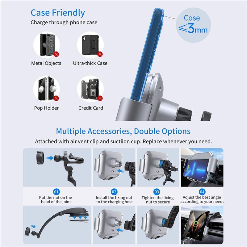 Dayanıklı Katlanabilir Telefon - Wireless Car Charger Mount Fast Charging incelemesi ve fiyatı