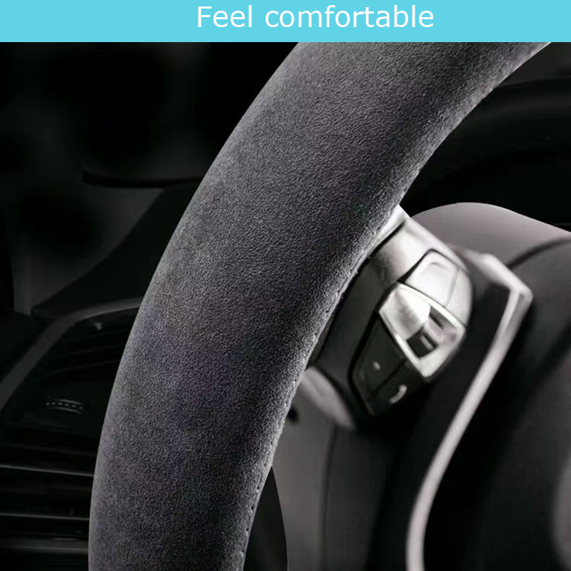 Özel el dikişli siyah süet kay - Car Steering Wheel Cover Anti Slip Breathable incelemesi ve fiyatı
