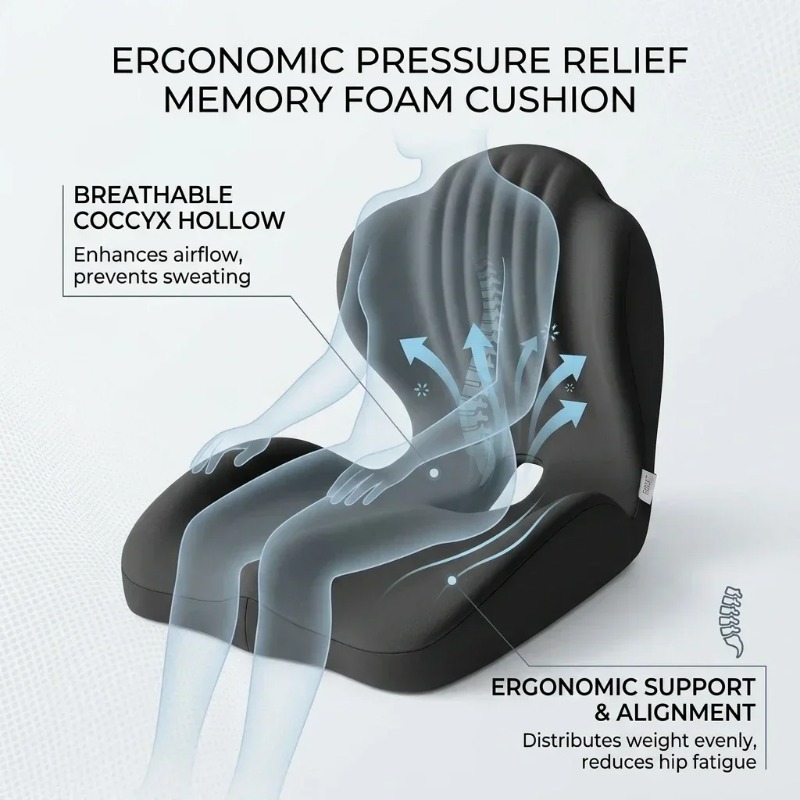 Kokseks Destekli Oturma Minder - Memory Foam Car Neck Pillow Lumbar Support incelemesi ve fiyatı